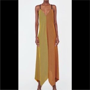 ZARA two-tone yellow/orange maxi dress, with adjustable racer back, Size small!